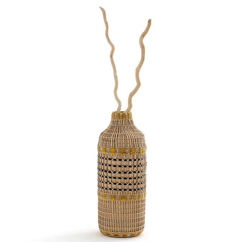 Ваза декоративная из натурального плетеного бамбука Bamboo Decor 42 Бежевый Ваза декоративная из натурального плетеного бамбука Bamboo Decor 42 Бежевый в Волгограде | Loft Concept
