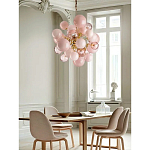 Люстра розовые шары на золотом каркасе Pink Light Bubbles варинант исполнения - 5 | Loft Concept в Волгограде