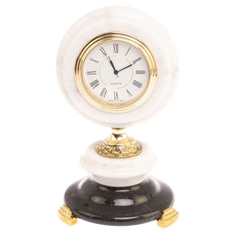 Часы настольные бронзовые из натуральных камней Мрамор и Змеевик Stone Clock Черный Белый Зеленый Бронза Часы настольные бронзовые из натуральных камней Мрамор и Змеевик Stone Clock Черный Белый Зеленый Бронза в Волгограде | Loft Concept