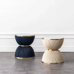 Дизайнерский журнальный стол фактурный с круглой белой столешницей Luler варинант исполнения - 2 | Loft Concept в Волгограде