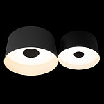 Потолочный светильник с 2-мя цилиндрическими абажурами серого и черного цвета Urban Dome варинант исполнения - 2 | Loft Concept в Волгограде