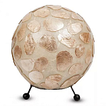 Настольная лампа из перламутра на металлическом каркасе Indonesian Circle варинант исполнения - 2 | Loft Concept в Волгограде