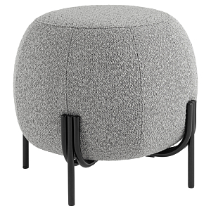 Пуф в ткани букле серого цвета Pikelet