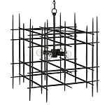 Люстра черная квадратной остроконечной формы Black Square варинант исполнения - 2 | Loft Concept в Волгограде