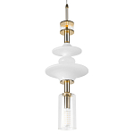 Подвесной светильник со стеклянными элементами и бронзовыми вставками Высота 62 см Gabriel Scott Luna варинант исполнения - 7 | Loft Concept в Волгограде