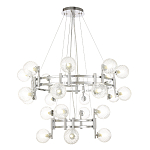 Люстра подвесная с двумя ярусами и 24-ю рельефными прозрачными плафонами из стекла Perforated Glass Bubbles варинант исполнения - 1 | Loft Concept в Волгограде