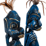 Комплект из 2-х деревянных статуэток Asmat Statuettes Dark Blue варинант исполнения - 6 | Loft Concept в Волгограде