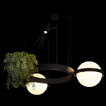 Подвесной светильник с 2-мя шарообразными плафонами и цилиндрическим спотом Light of Еyes варинант исполнения - 7 | Loft Concept в Волгограде