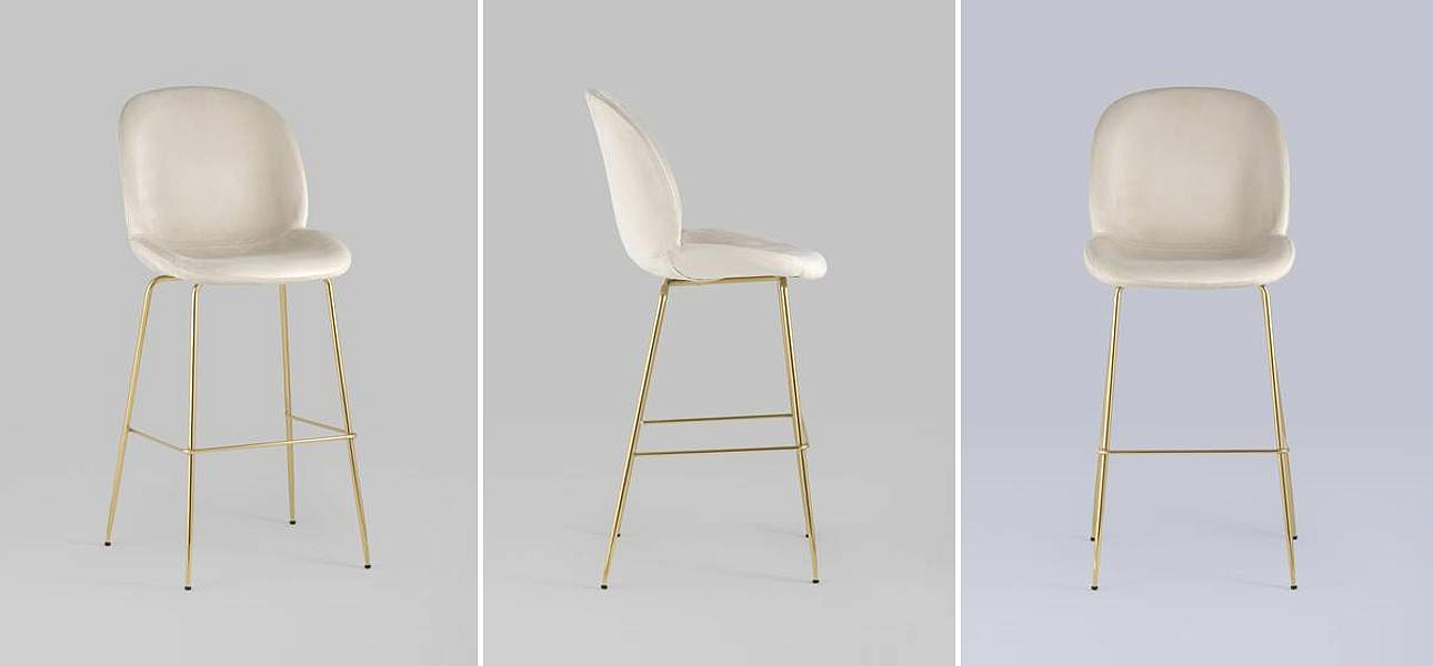 Барный Стул Молочный Велюр Vendramin Chair Барный Стул Молочный Велюр Vendramin Chair - Loft-Concept в Волгограде