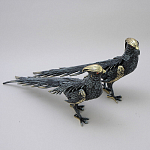 Статуэтка бронзовая пара Фазаны синие Bronze Birds варинант исполнения - 2 | Loft Concept в Волгограде