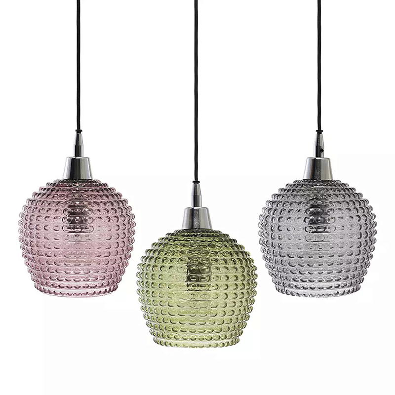 Подвесной светильник каскадный с 3-мя рельефными плафонами Cascade with Relief Lampshades Серый Зеленый Сливовый Черный Подвесной светильник каскадный с 3-мя рельефными плафонами Cascade with Relief Lampshades Серый Зеленый Сливовый Черный в Волгограде | Loft Concept