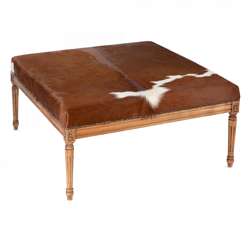 Пуф коричневая натуральная шкура Louie Cowhide Ottoman Коричневый Золотой дуб Пуф коричневая натуральная шкура Louie Cowhide Ottoman Коричневый Золотой дуб в Волгограде | Loft Concept