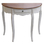 Деревянная консоль полукруглая с ящиком в стиле прованс Interiors Romance варинант исполнения - 1 | Loft Concept в Волгограде