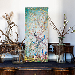 Постер на холсте в стиле шинуазри с изображением сада Chinoiserie Imperial Garden Peacocks on a Tree варинант исполнения - 3 | Loft Concept в Волгограде