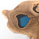 Кофейный стол со столешницей из орехового дерева и эпоксидной смолы Clem Coffee Table варинант исполнения - 1 | Loft Concept в Волгограде