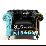 Кресло "Баския и Уорхол" Basquiat Warhol graffiti chair натуральная кожа варинант исполнения - 2 | Loft Concept в Волгограде