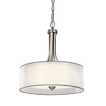 Люстра подвесная с двойным круглым плафоном из органзы и матового стекла Kichler варинант исполнения - 1 | Loft Concept в Волгограде