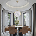 Светодиодный подвесной светильник круглой формы с металлической рамой золотого цвета Marble Glow 47 варинант исполнения - 6 | Loft Concept в Волгограде