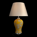 Настольная лампа желтая с изображением белых птиц Flight Among Acacia варинант исполнения - 2 | Loft Concept в Волгограде