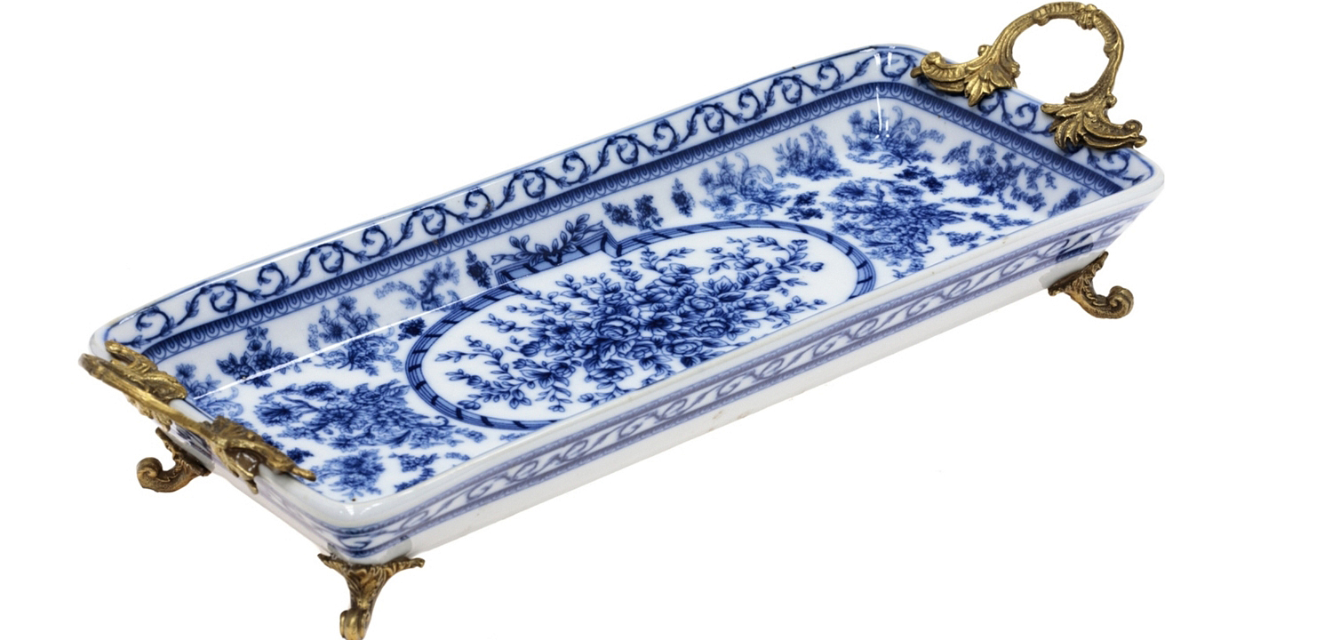 Поднос Orianne Blue and Bronze Поднос Orianne Blue and Bronze - Loft-Concept в Волгограде