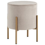 Бежевый пуф на золотистых ножках SANJAY варинант исполнения - 1 | Loft Concept в Волгограде