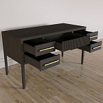 Большой Рабочий стол Primo с 5 выдвижными ящиками Темный орех варинант исполнения - 6 | Loft Concept в Волгограде