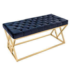 Банкетка Rhomb Gold Carriage Fasteners