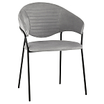 Серый стул с обивкой из искусственной замши Alexis варинант исполнения - 1 | Loft Concept в Волгограде