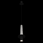 Подвесной светильник с узким цилиндрическим плафоном и черным металлическим декором Concrete Pipe варинант исполнения - 11 | Loft Concept в Волгограде