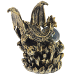Декоративная статуэтка Дракон со стеклянным шаром Dragon and Glass Ball Gold Black варинант исполнения - 3 | Loft Concept в Волгограде