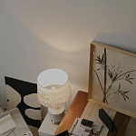 Настольная лампа с принтом на белом тканевом абажуре Roof Garden Lamp варинант исполнения - 7 | Loft Concept в Волгограде