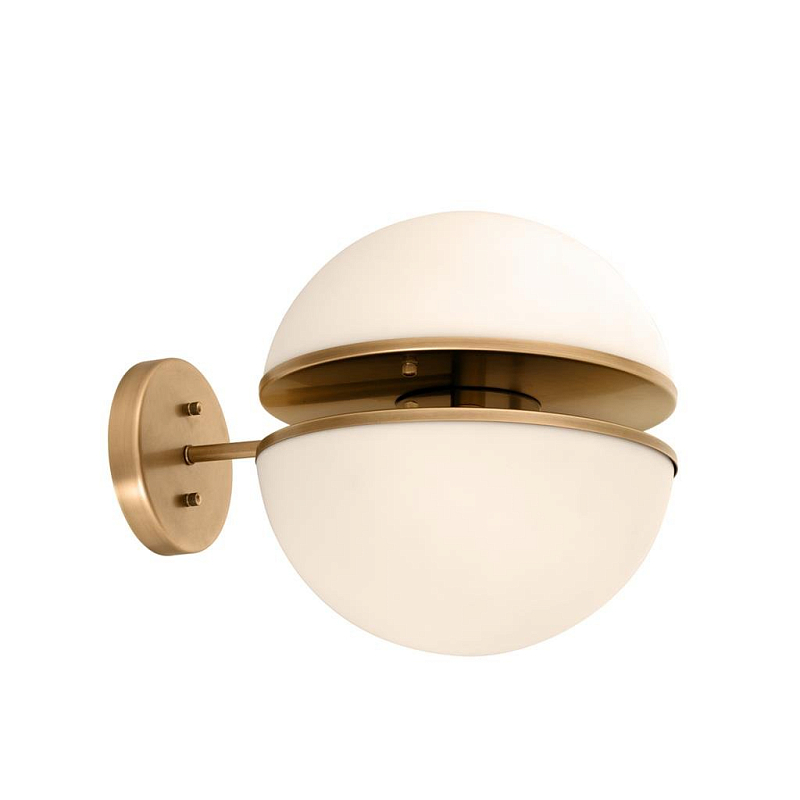 Бра Wall Lamp Spiridon Латунь Античная полированная Белый Бра Wall Lamp Spiridon Латунь Античная полированная Белый в Волгограде | Loft Concept