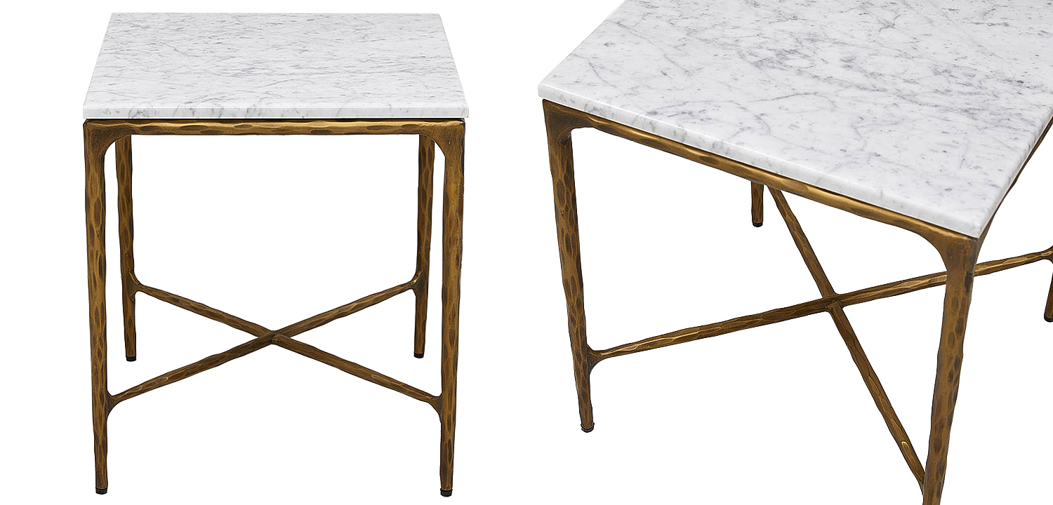 Приставной стол с мраморной столешницей квадратный Randy Marble Coffee Table Приставной стол с мраморной столешницей квадратный Randy Marble Coffee Table - Loft-Concept в Волгограде