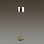 Торшер с круглым плафоном на высокой бронзовой ножке с вертикальным декором из металлических трубок Sohne варинант исполнения - 2 | Loft Concept в Волгограде