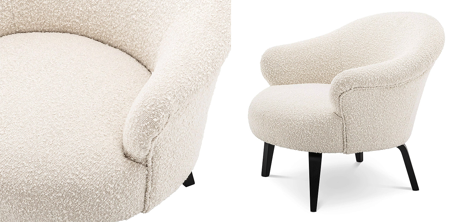 Кресло Eichholtz Chair Moretti Boucle Бежевый Черный Кресло Eichholtz Chair Moretti Boucle Бежевый Черный - Loft-Concept в Волгограде