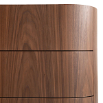 Комод округлой формы с тремя ящиками Walnut and Leather варинант исполнения - 7 | Loft Concept в Волгограде