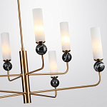 Люстра на штанге с 8-ю цилиндрическими матовыми плафонами и шарами из камня Orb Essence варинант исполнения - 7 | Loft Concept в Волгограде