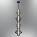 Подвесной светильник вертикальный с плетеным металлическим каркасом Metal Interweaving варинант исполнения - 2 | Loft Concept в Волгограде