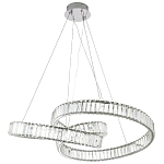 Подвесная люстра в виде изогнутых колец с хрустальным декором Ring Horizontal Oculus Chrome Light Chandelier варинант исполнения - 2 | Loft Concept в Волгограде