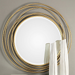 Золотое настенное круглое зеркало Golden Orbit варинант исполнения - 1 | Loft Concept в Волгограде