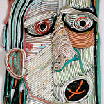 Арт-Объект плетеный из нитей большой портрет Joana Schneider  варинант исполнения - 2 | Loft Concept в Волгограде