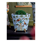 Кашпо из голубого фарфора с бронзовыми элементами Blue Garden варинант исполнения - 5 | Loft Concept в Волгограде