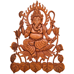 Панно из дерева Ганеша Panel With Animals варинант исполнения - 1 | Loft Concept в Волгограде