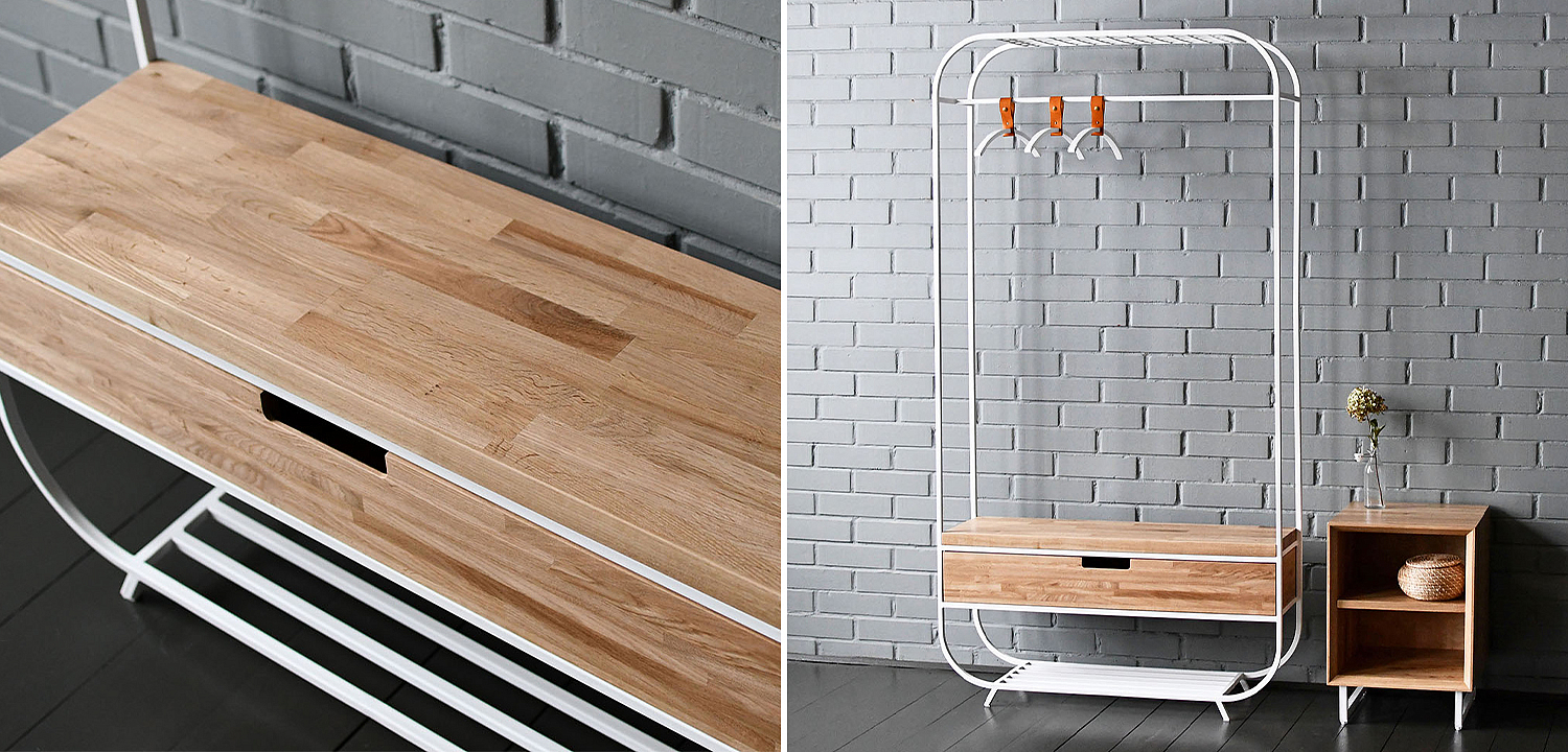 Рейл с выдвижным ящиком Ewing White Industrial Metal Rust Clothes Rail Рейл с выдвижным ящиком Ewing White Industrial Metal Rust Clothes Rail - Loft-Concept в Волгограде