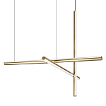 Люстра с 3-мя  пересекающимися цилиндрическими плафонами на тонких тросах Trumpet tube варинант исполнения - 1 | Loft Concept в Волгограде