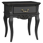 Тумба прикроватная черная из массива бука в стиле прованс Black Provence варинант исполнения - 1 | Loft Concept в Волгограде