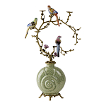 Подсвечник с декором из птиц на ветвях из фарфора с бронзовыми элементами Birds of Paradise варинант исполнения - 3 | Loft Concept в Волгограде