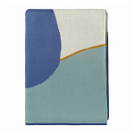 Плед из хлопка синего цвета с абстрактным принтом Elysian Flow Ocean варинант исполнения - 2 | Loft Concept в Волгограде