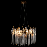 Люстра подвесная круглая в виде ветвей деревьев бронзового цвета с прозрачными подвесками-каплями Droplet Chandelier варинант исполнения - 4 | Loft Concept в Волгограде