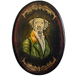 Картина в овальной раме Chinoiserie Grey Dog Portrait варинант исполнения - 1 | Loft Concept в Волгограде